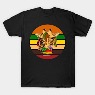 rastafarian-giraffe-chews-cannabist-Gifts T-Shirt